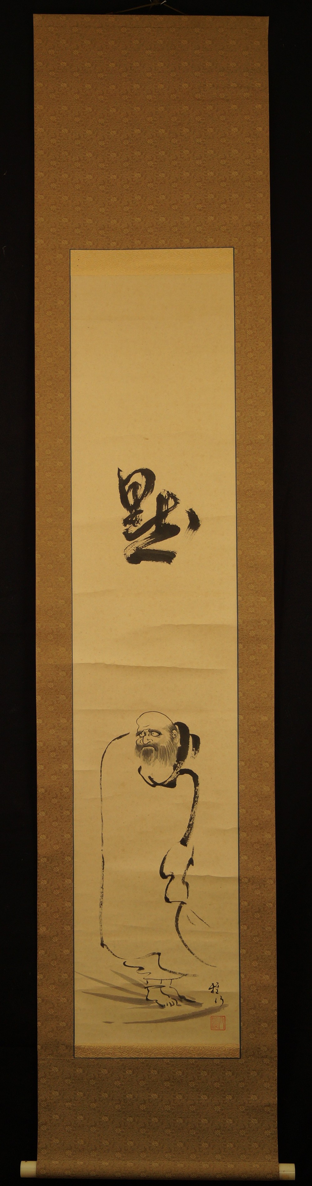 Kakemono Bodhidharma Gesamtansicht Rollbild