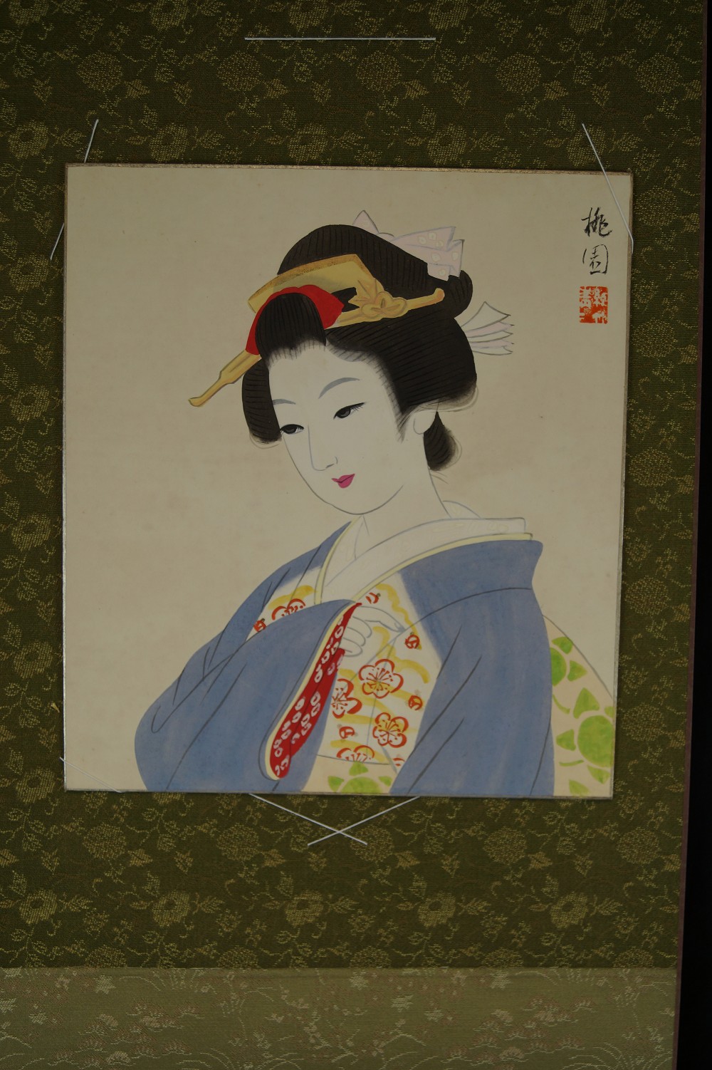 Shikishi Beauty in Kimono Shikishi in Frame