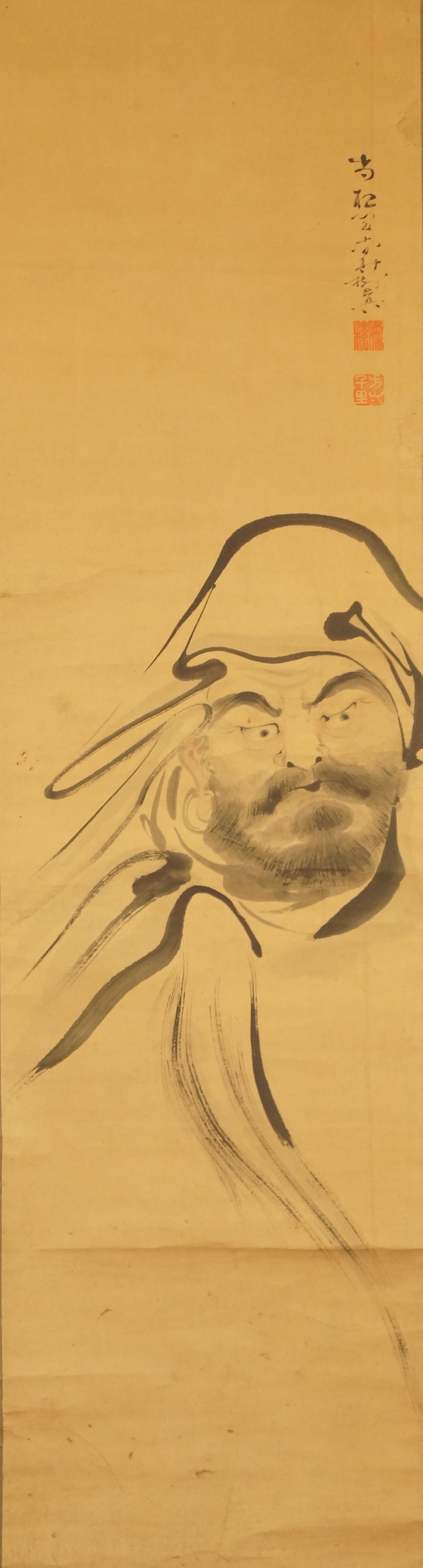 Bodhidharma Kakemono Gesamtmotiv ohne Rahmung