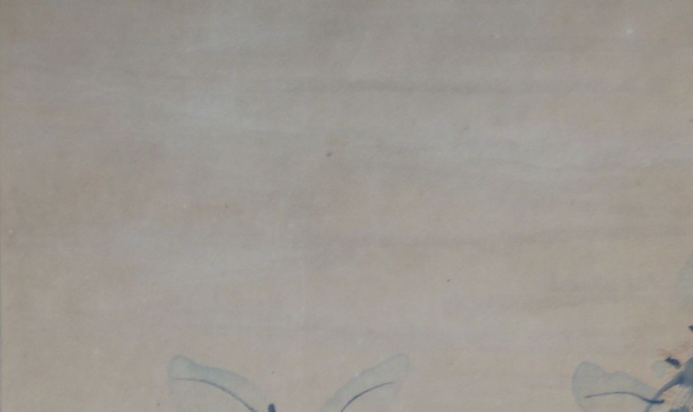 Kakemono von Okajima Seikō: zwei Vögel in den Zweigen eines Baumes, Tusche und Farbe.