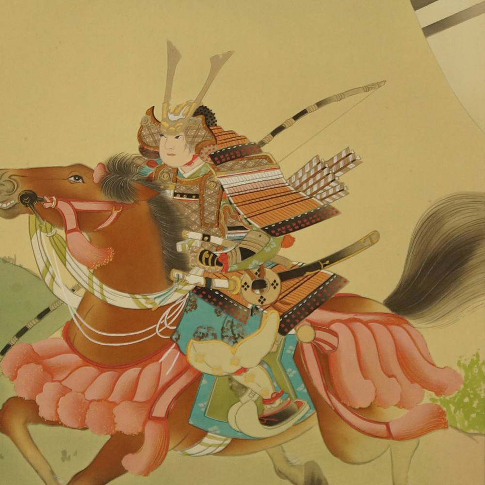 Kakemono wojownik samuraj podgląd zbliżenia motywu