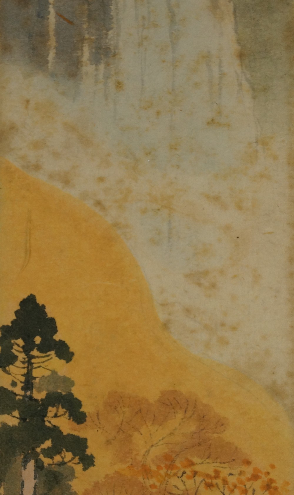 Japanisches Gemaelde Landschaft Baeume Motiv Nahaufnahme