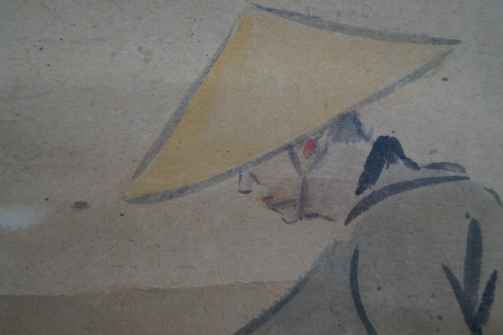 Wanderer im Regen Rollbild Wanderer-Motiv Nahaufnahme 2