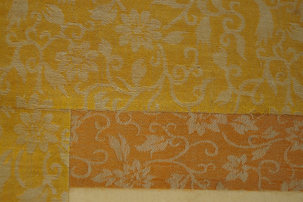 Voegel und Blumen Rollbild Montierungsdetail