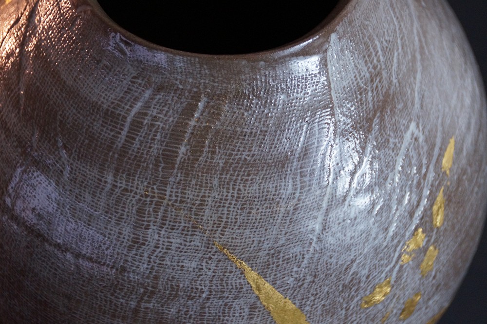 Kyo Vase von Mazafumi Fujihara Halsansicht Nahaufnahme