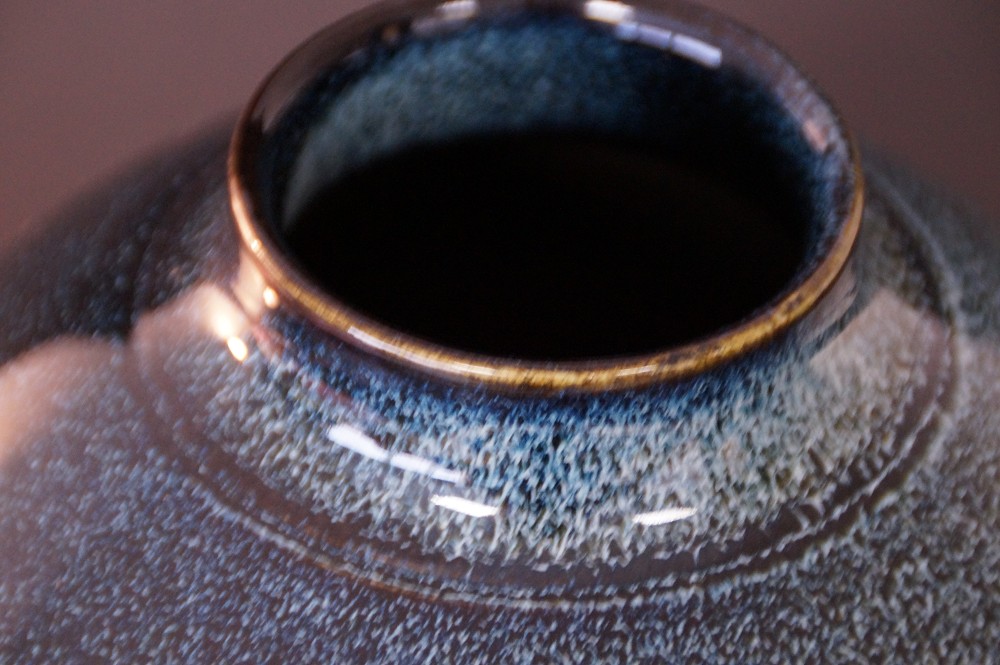 Shigaraki Vase von Kaoru Ohara Halsansicht Nahaufnahme
