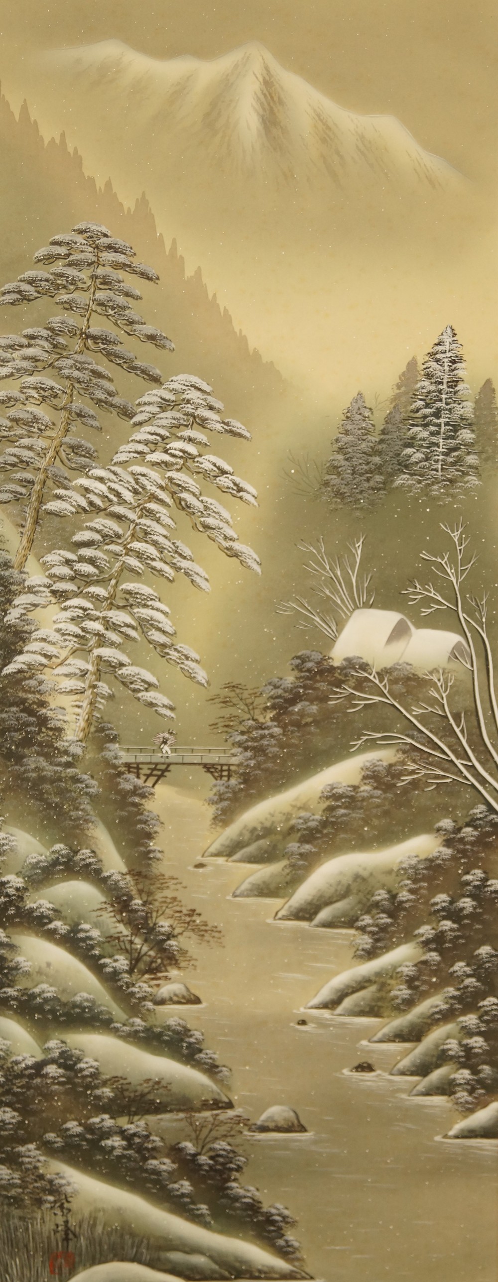 Vier Jahreszeiten Kakemono Set Winter Motiv Gesamtansicht