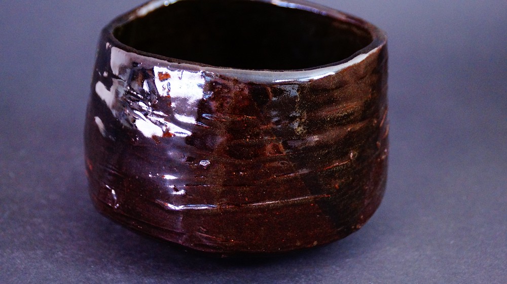 Chawan aus Kyoto Keramik Nyoi Seitenansicht 2