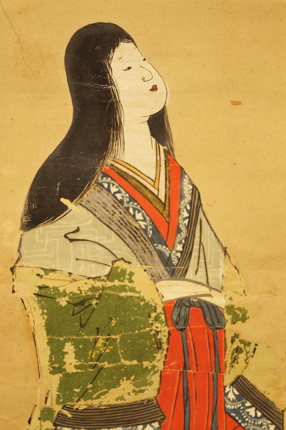 Hoefische Dame der Heian-Zeit Gesicht Motiv Nahaufnahme
