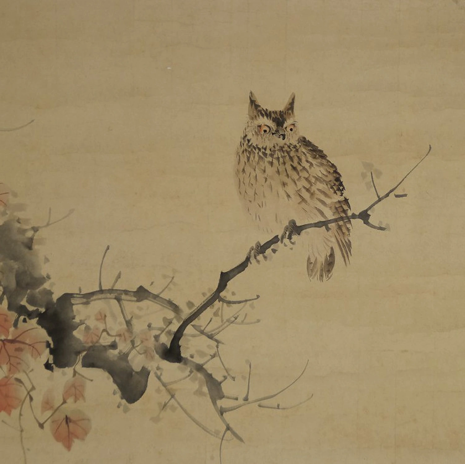 Eule im Herbst von Yurin Ishikawa Motiv Nahaufnahme Vorschau