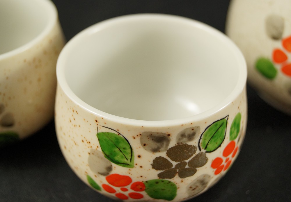Teeset Blumenmotiv Imari Porzellan Motiv Nahaufnahme 2