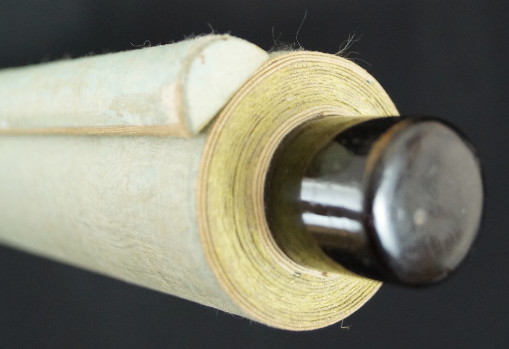 Holzstab und Rollenende des Kakemono Rollendetail