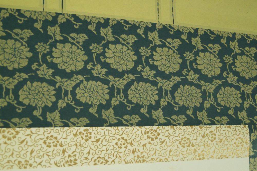 Kakemono Pfingstrosen Montierungsdetail