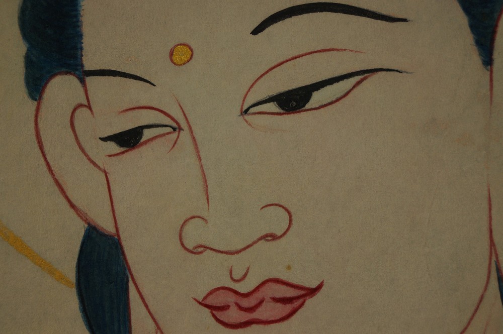 Kannon Bodhisattva Gesicht Nahaufnahme