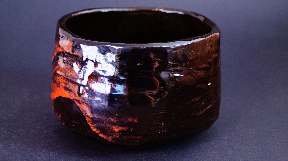 Chawan aus Kyoto Keramik Nyoi Seitenansicht 1