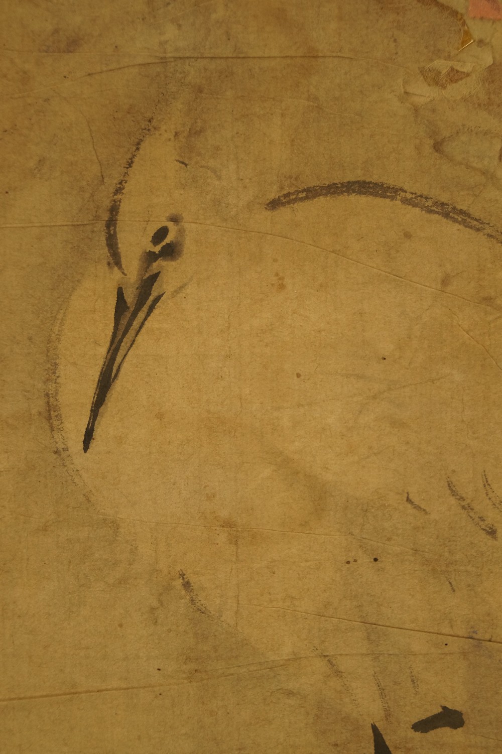 Kakemono Weisser Reiher Vogel Motiv Nahaufnahme 1