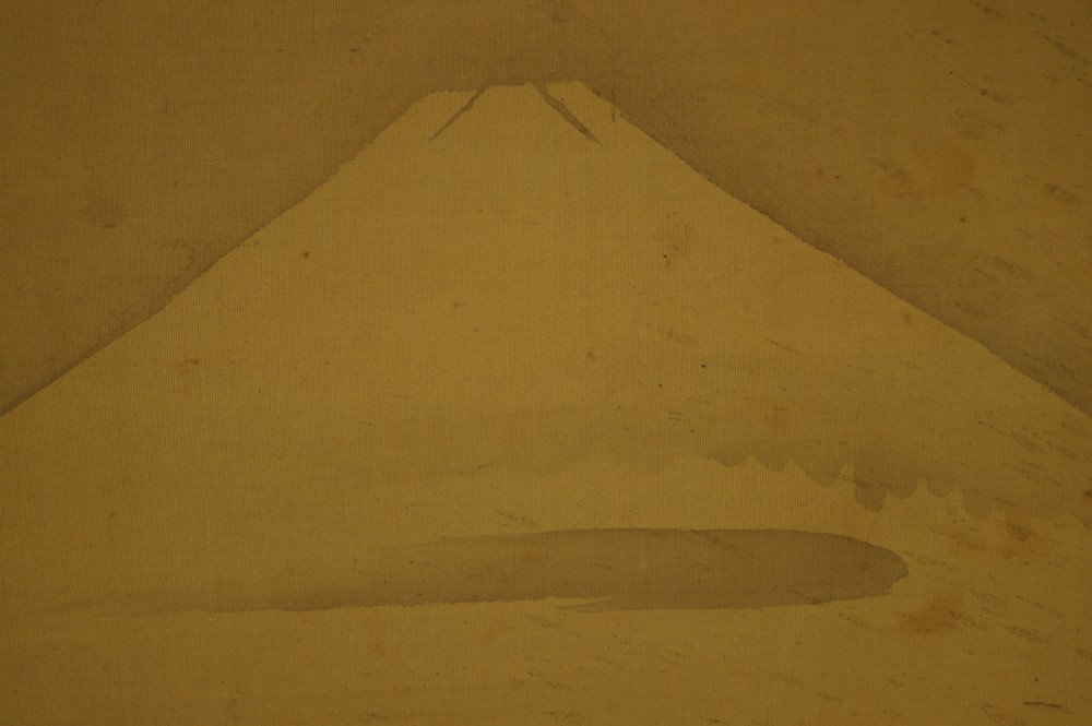 Japanisches Rollbild Fuji und Kraniche von Kano Yoshinobu Fuji Motiv Nahaufnahme 2