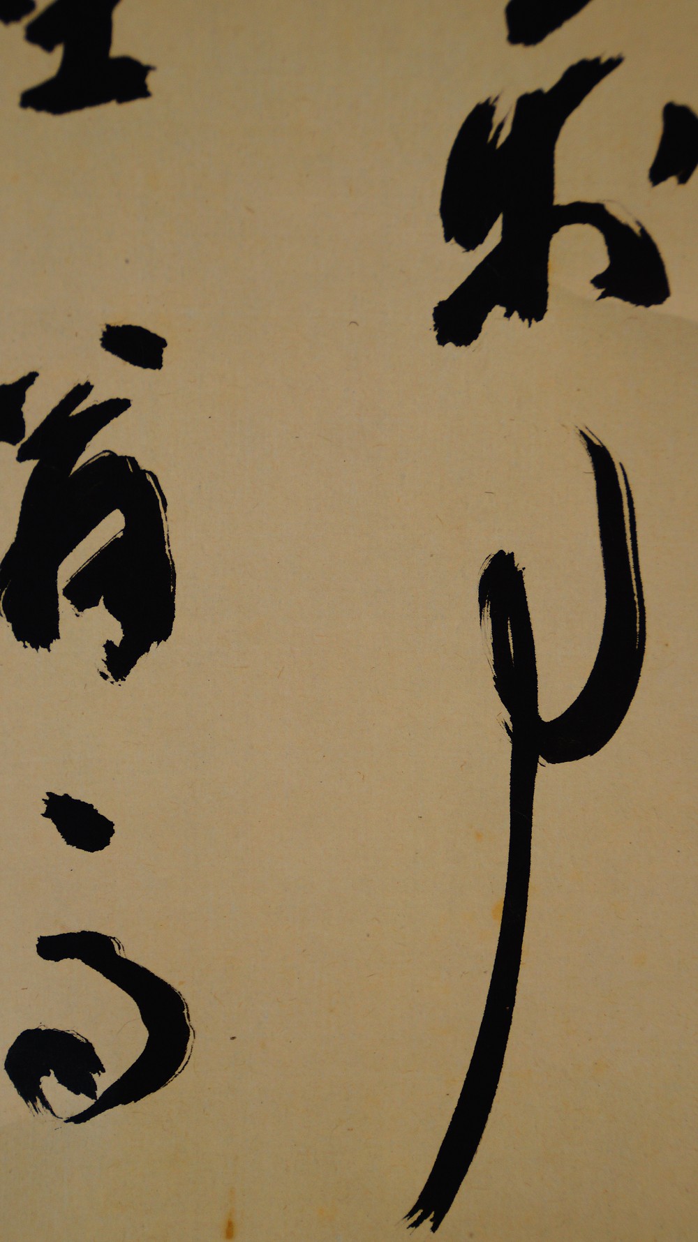 Zen Kalligrafie Daruma Bodhidharma Kakemono von Fujii Kaido Pinselfuehrung Nahaufnahme 2