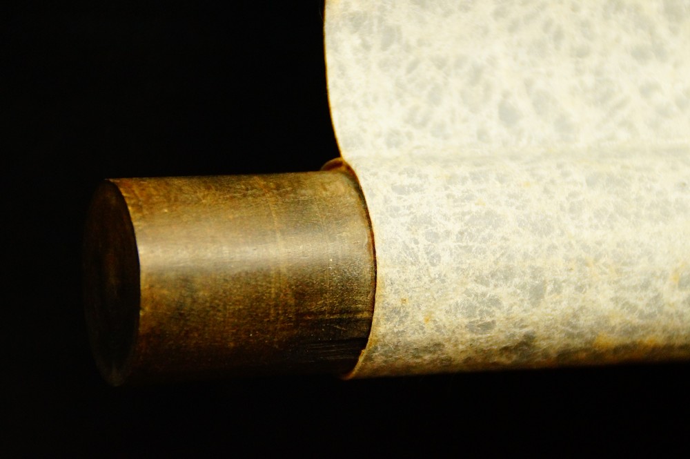 Spatz auf Bambuszweigen Kakemono von Matsuura Shodo Rollendetail