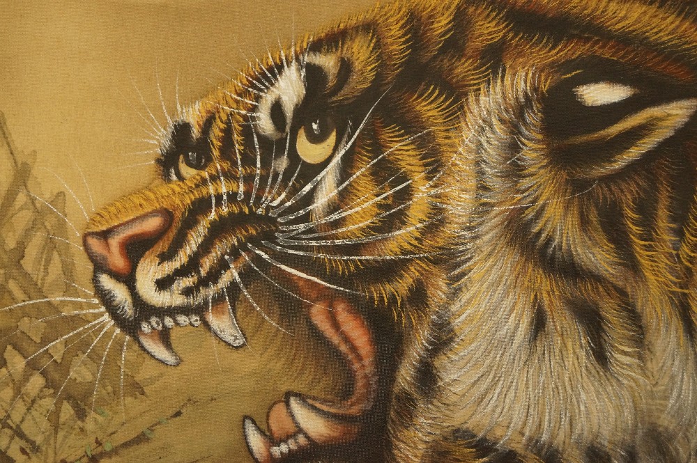 Tiger Kakemono Pranken Motiv Nahaufnahme 1
