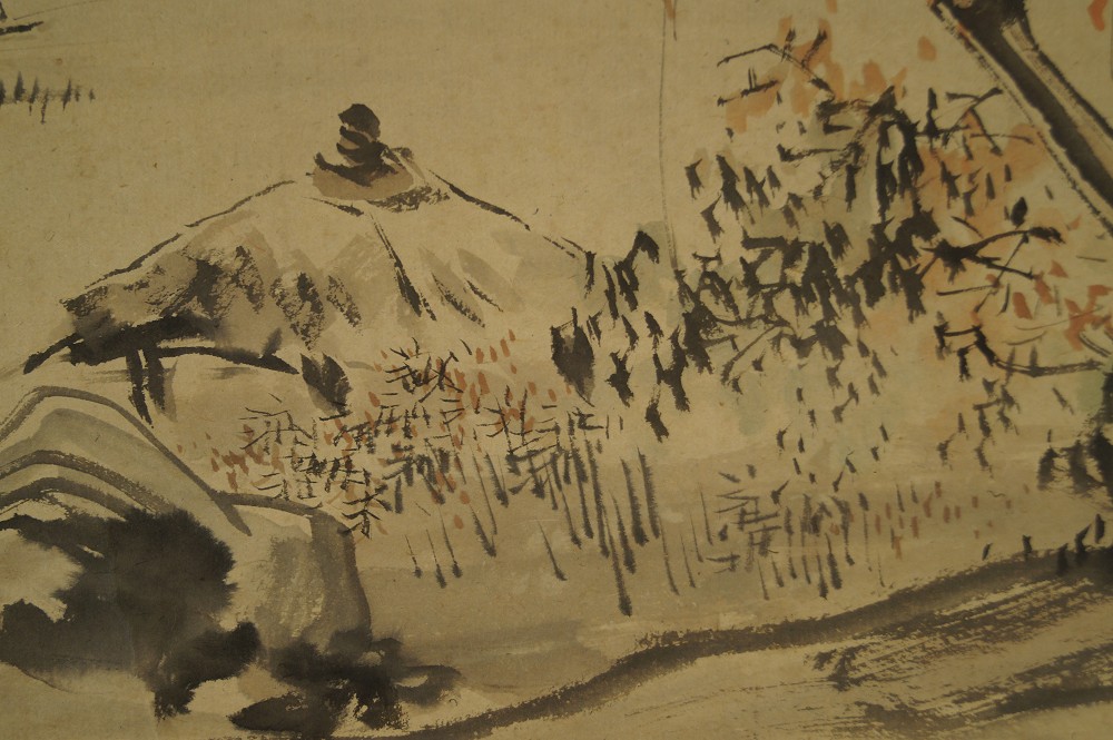 Felsen und Herbstlaub Motiv Nahaufnahme