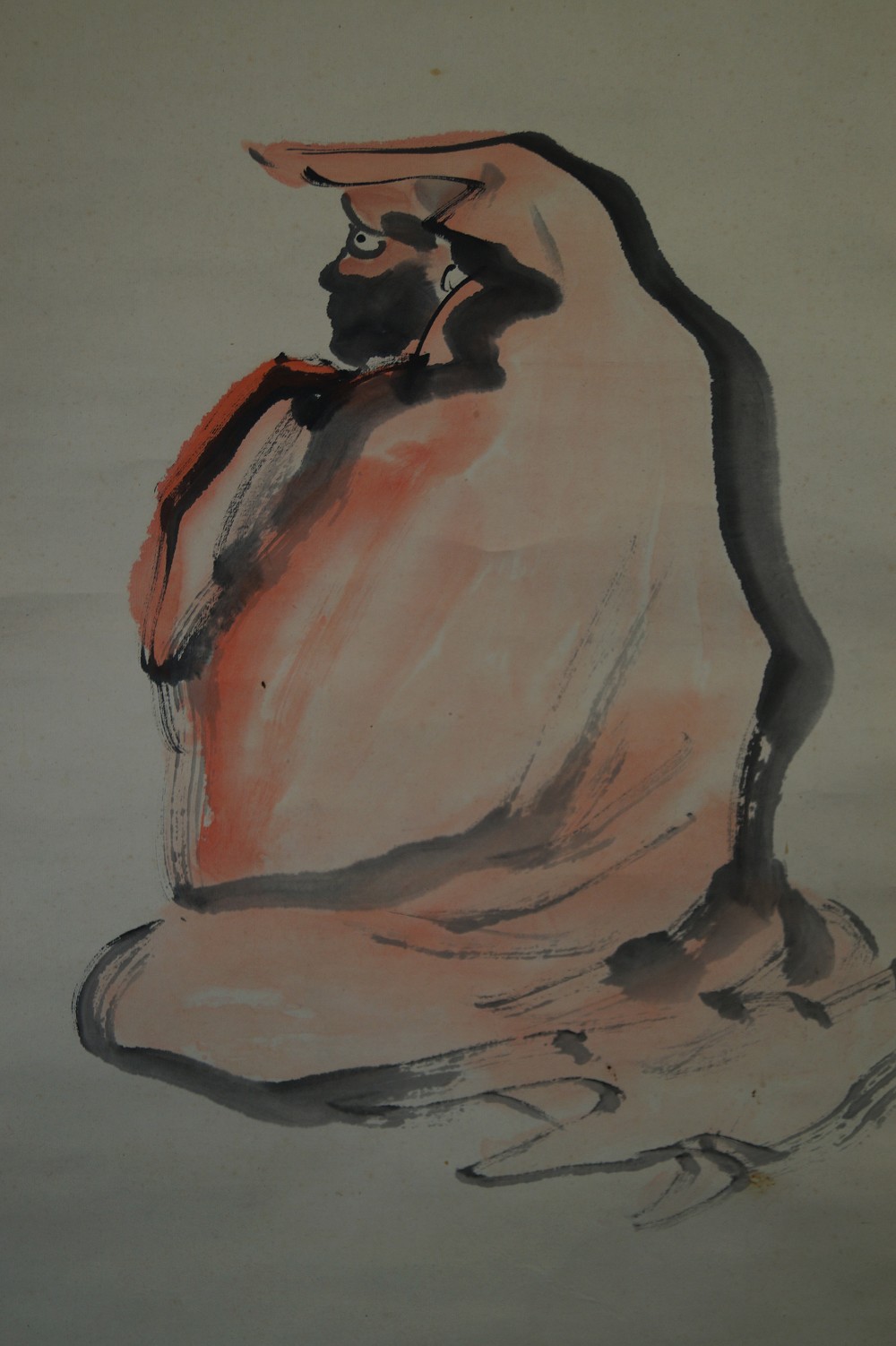 Bodhidharma sitzende Figur im Profil Motiv Nahaufnahme 1