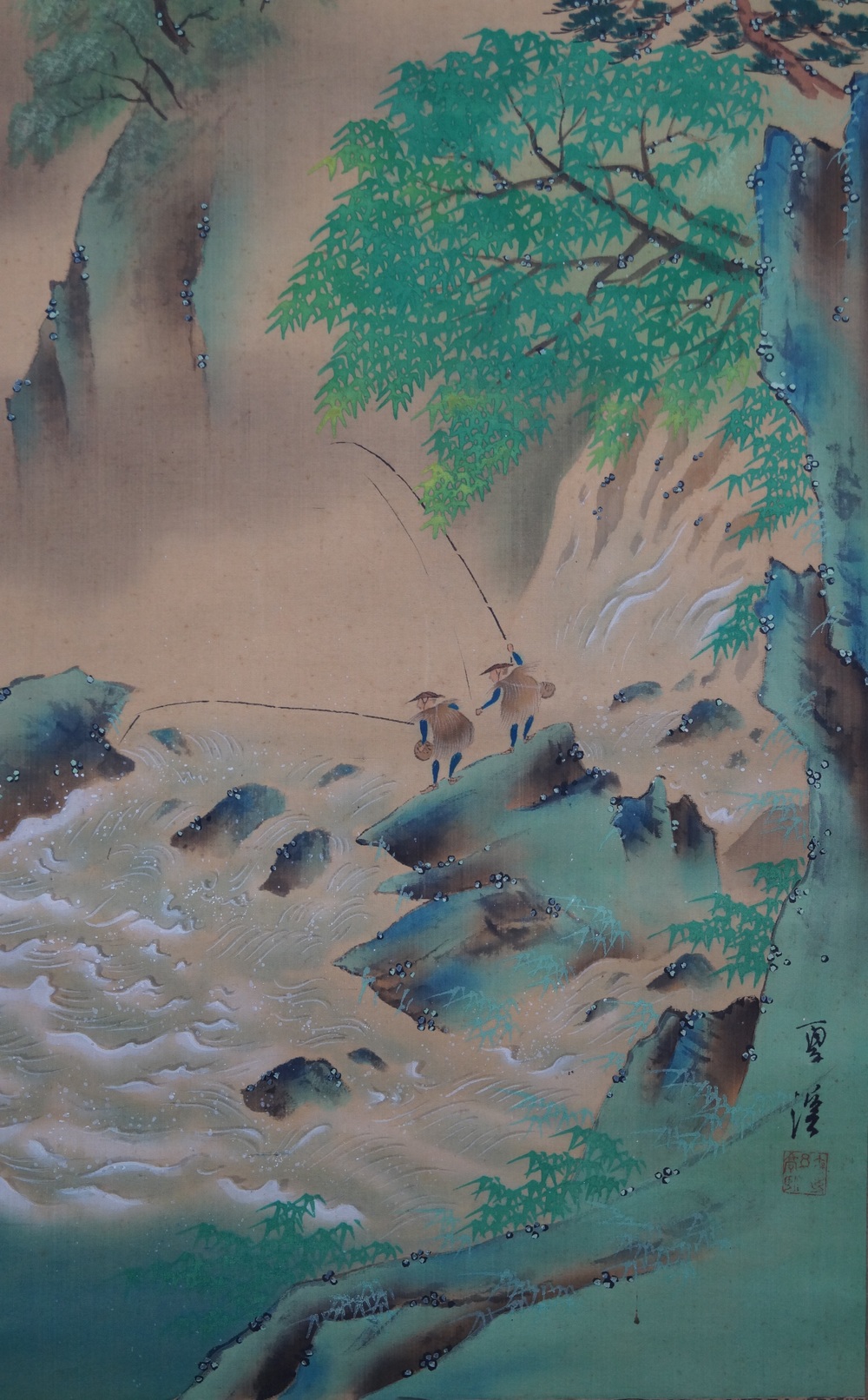 Paysage motif pêcheur gros plan 2