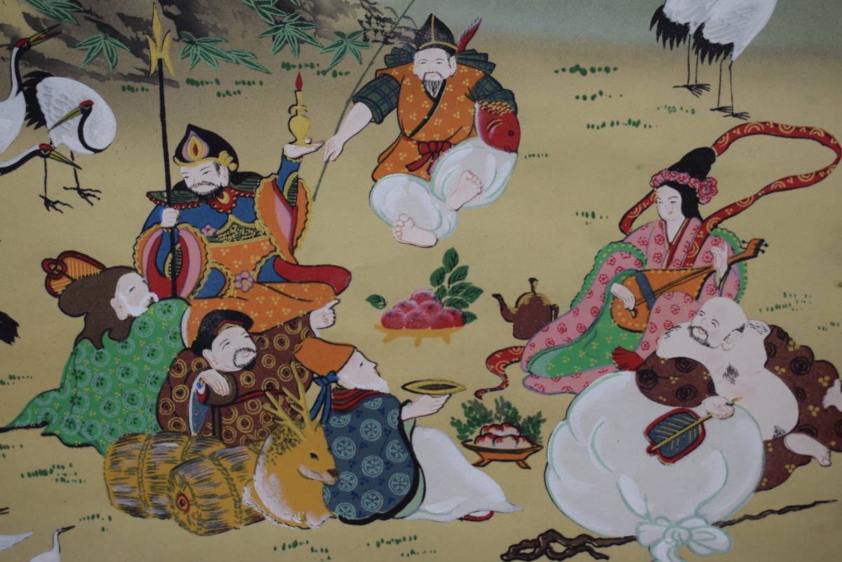 Die Sieben Glücksgötter (Shichifukujin) auf dem Schatzschiff Takarabune