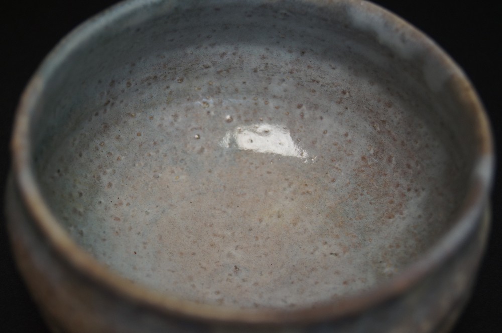Bol à thé Chawan Hagi, gros plan de l'intérieur
