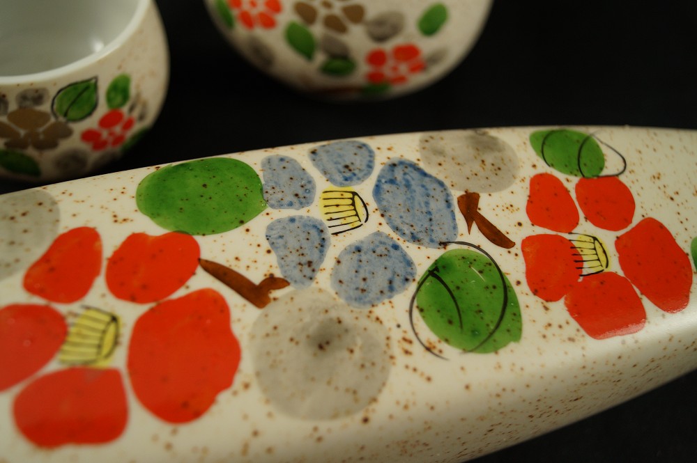 Teeset Blumenmotiv Imari Porzellan Motiv Nahaufnahme 4