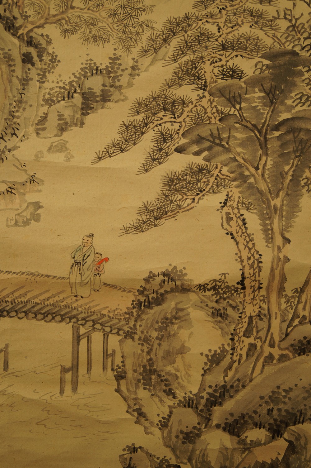 Landschafts Kakemono Figuren Motiv Nahaufnahme 1