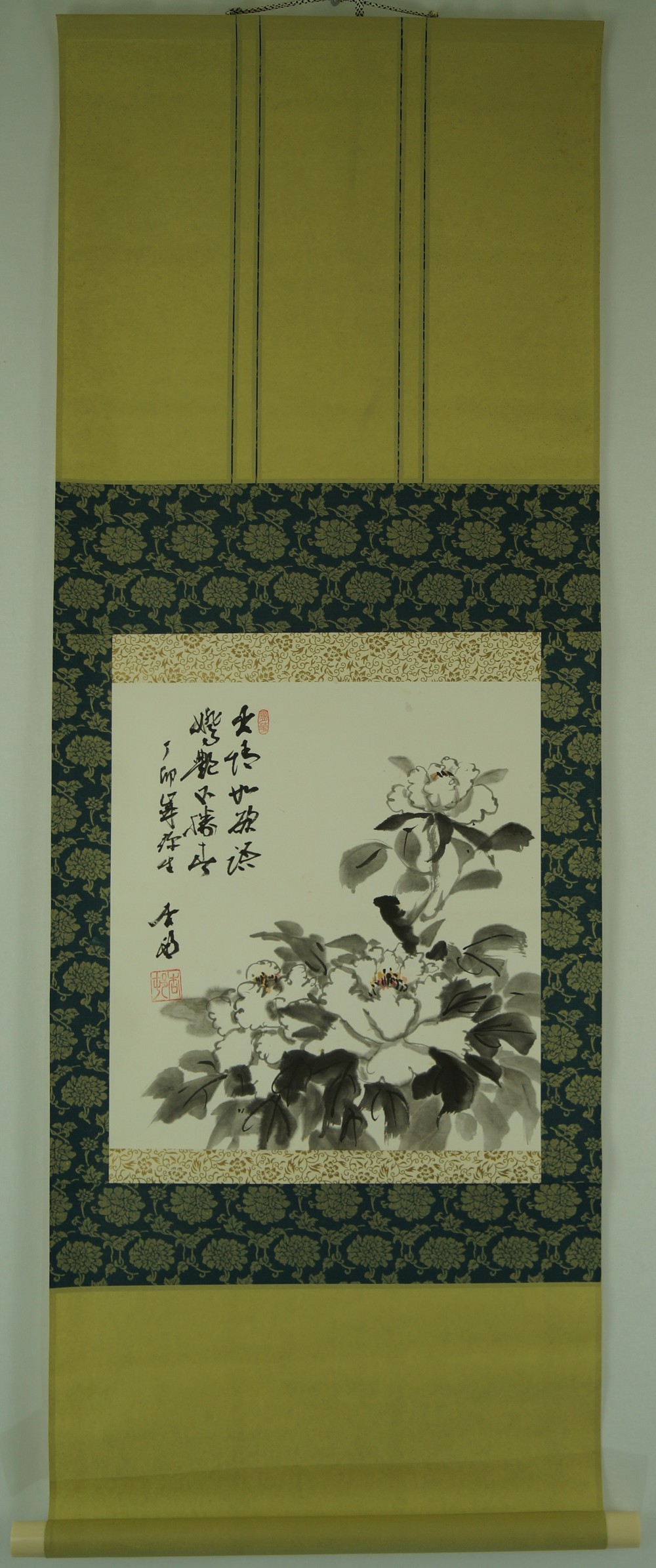Kakemono Pfingstrosen Gesamtansicht Rollbild
