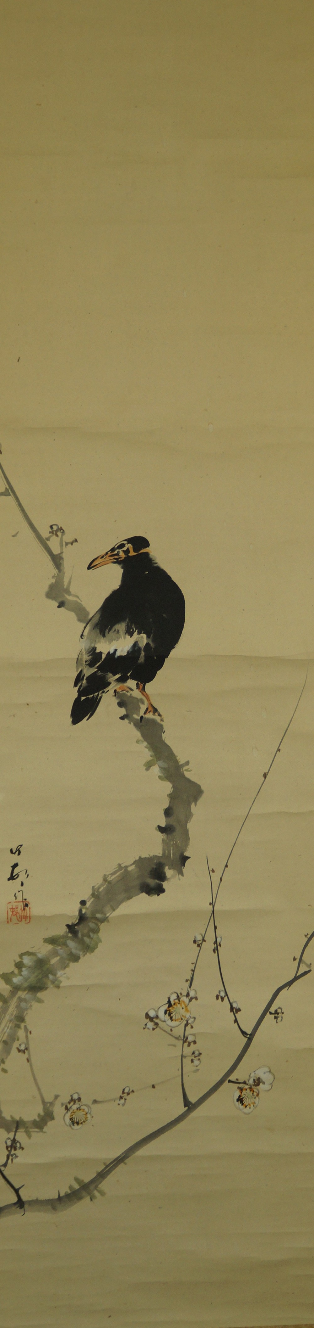 Corbeau sur la branche de prunier motif complet sans montage