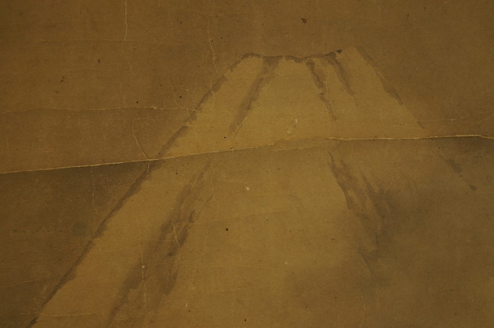 Pinselfuehrung Nahaufnahme Bergspitze des Fuji