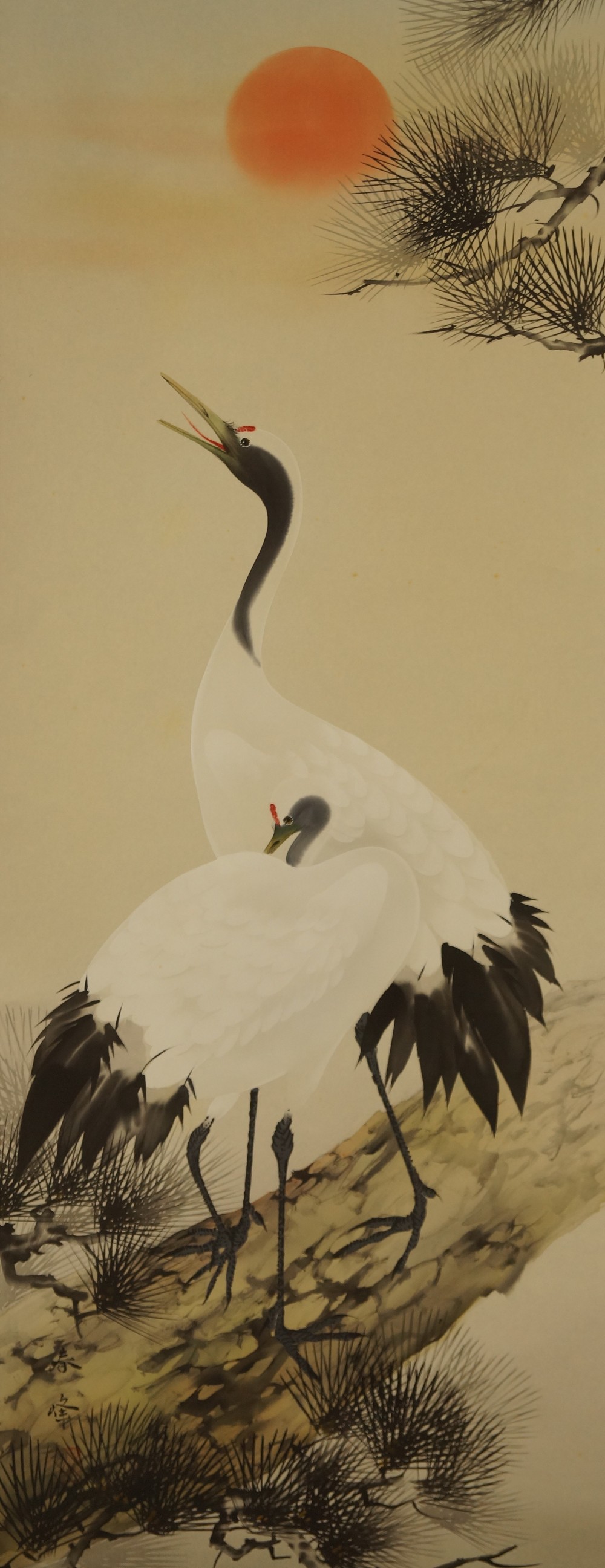 Kakemono aux grues Motif d'ensemble sans montage