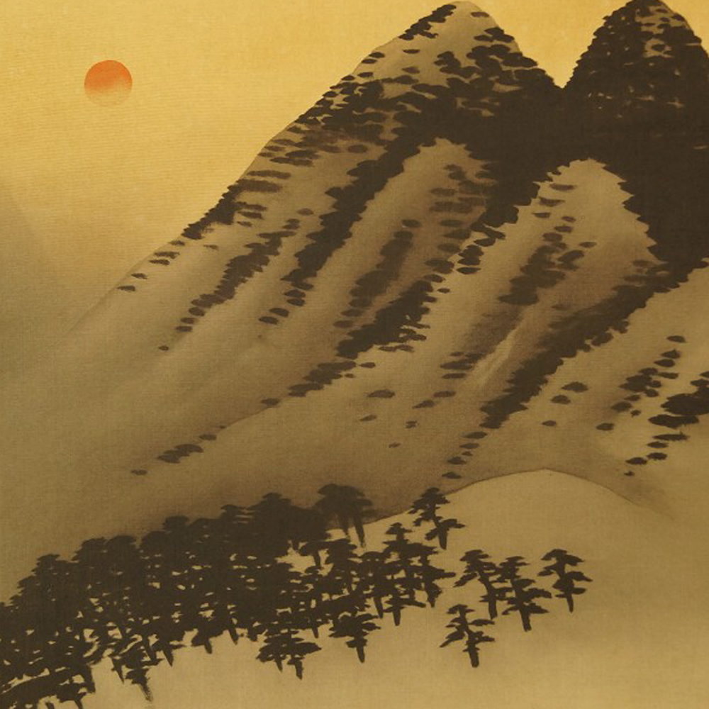 Montagnes Kakemono aperçu gros plan du motif