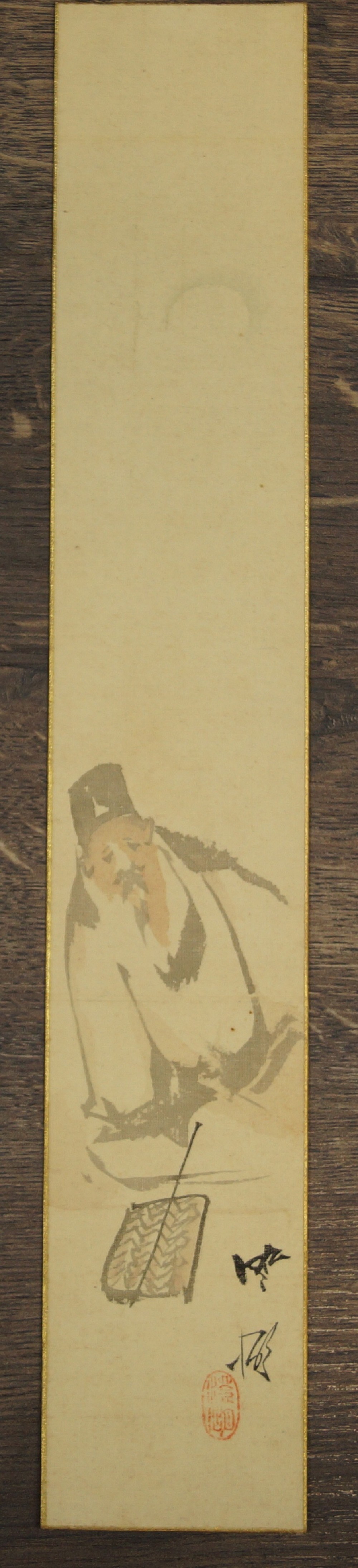 Unmounted makuri Poet in Thought full view vertical