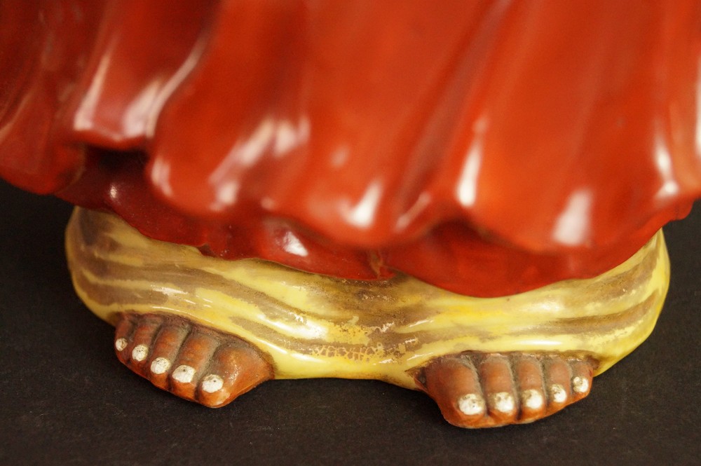 Bodhidharma Daruma Kutani-Figur Fuss-Motiv Nahaufnahme