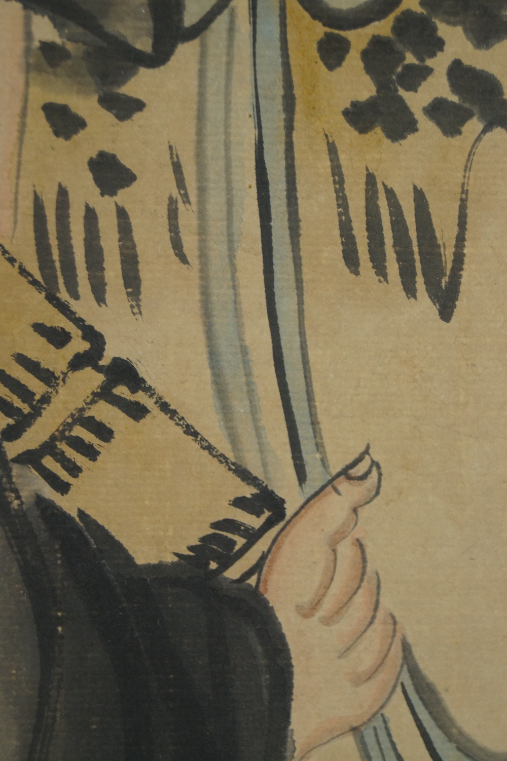 Kanzan und Jittoku Hand mit Schriftrolle Motiv Nahaufnahme 4