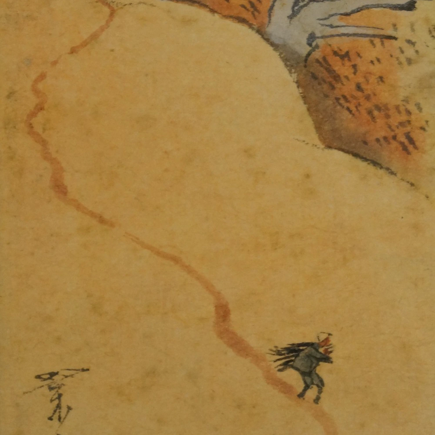 Japanisches Gemaelde Landschaft Motiv Nahaufnahme Vorschau