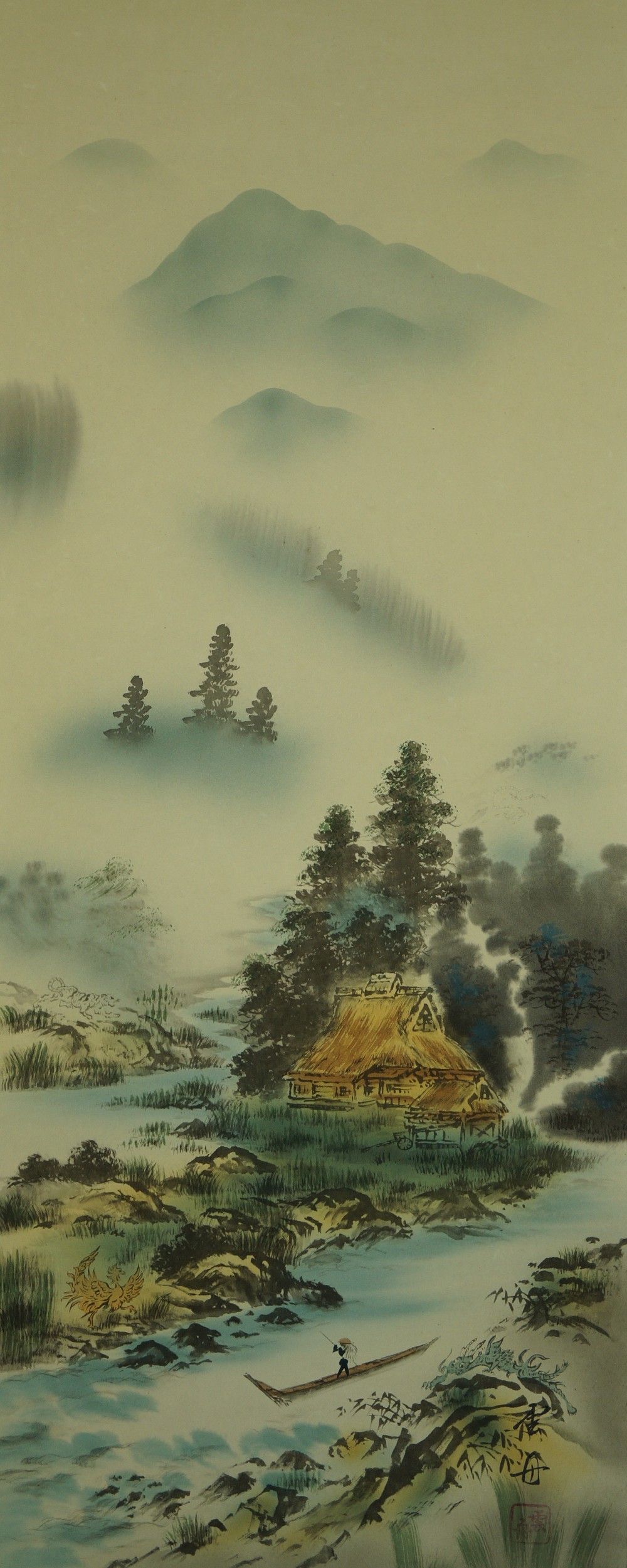 Paysage rouleau suspendu motif d'ensemble sans montage