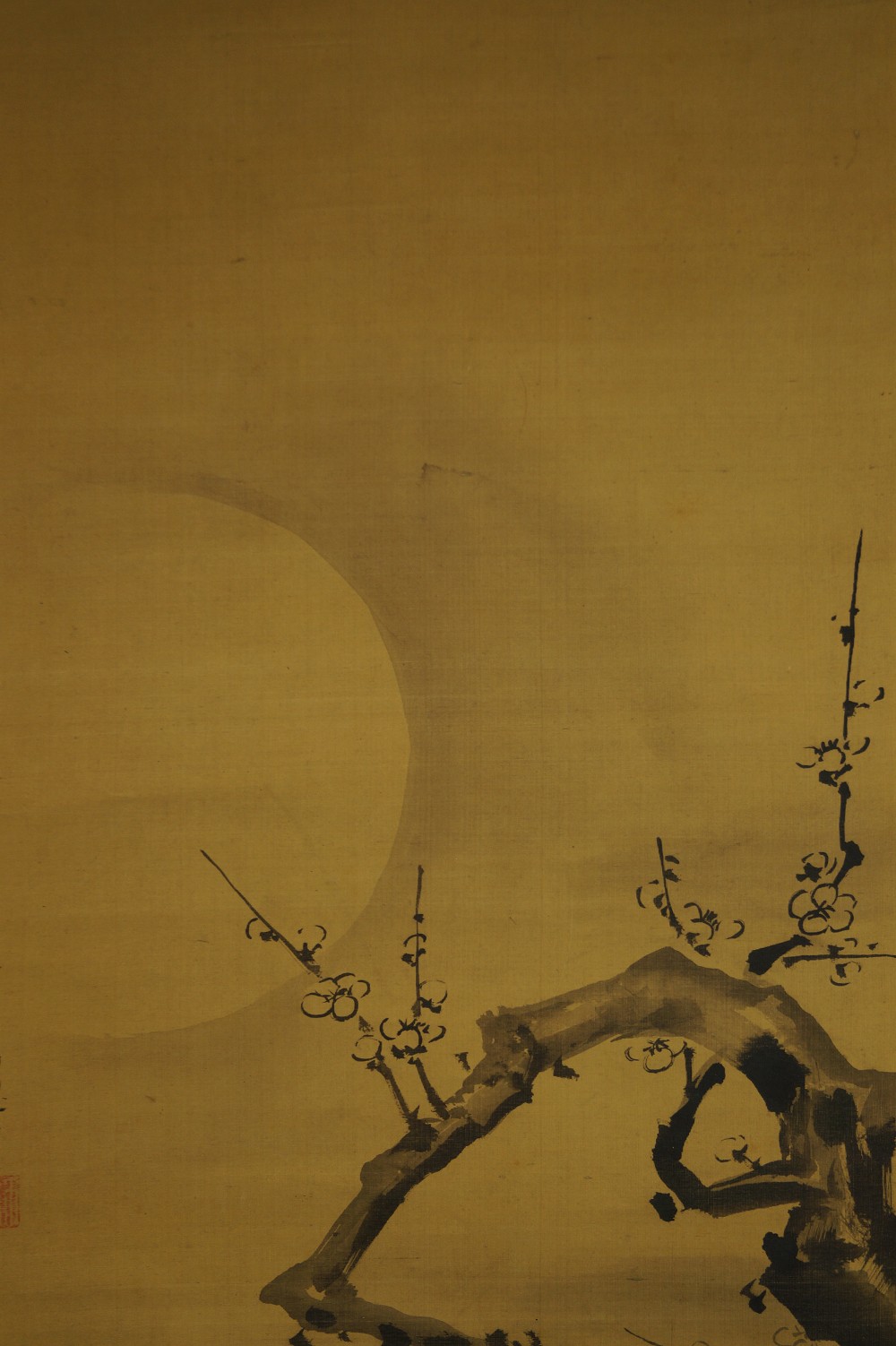 Fleurs de prunier au clair de lune Motif de la lune gros plan 1