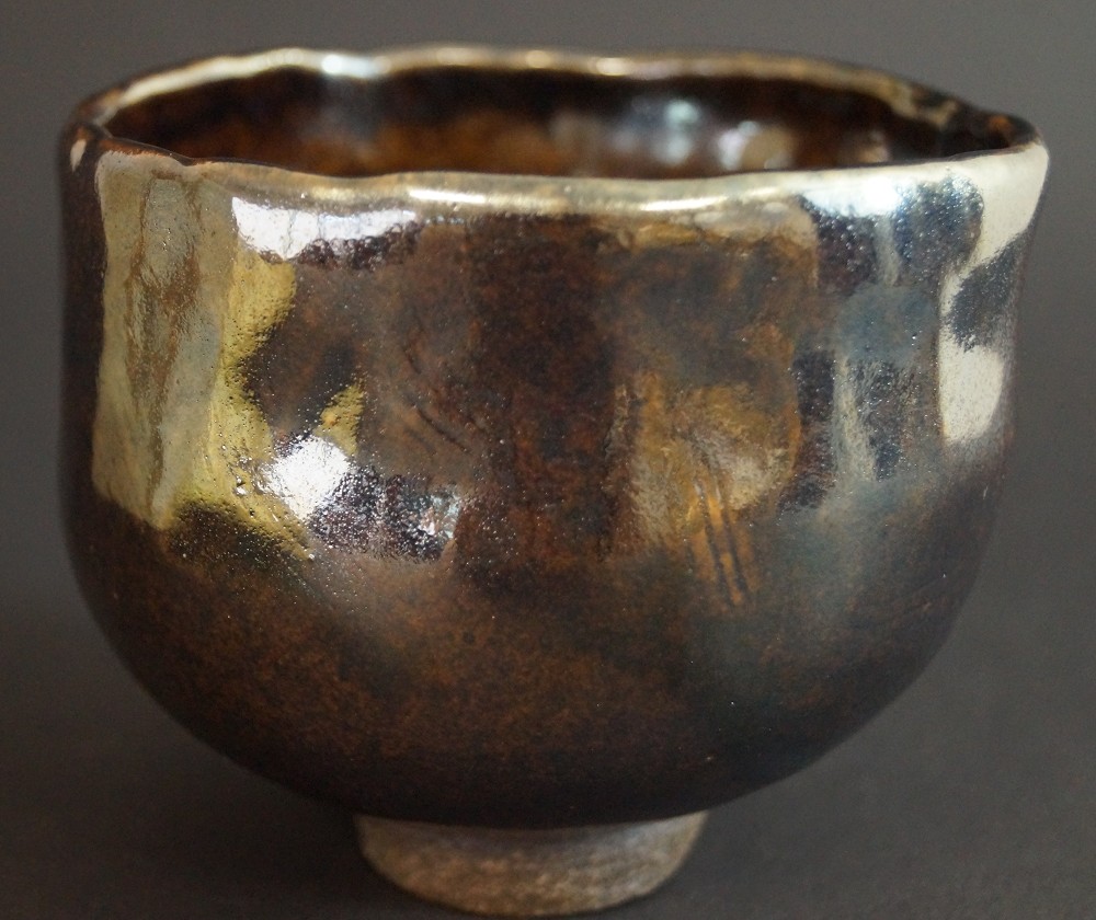 Chawan in ceramica di Tanba di Mitsuru Ichino vista frontale