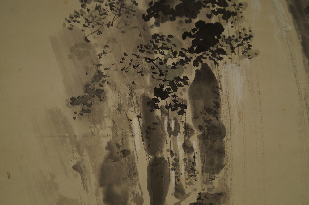Wasserfall im dichten Bergwald Landschaft Nahaufnahme 1