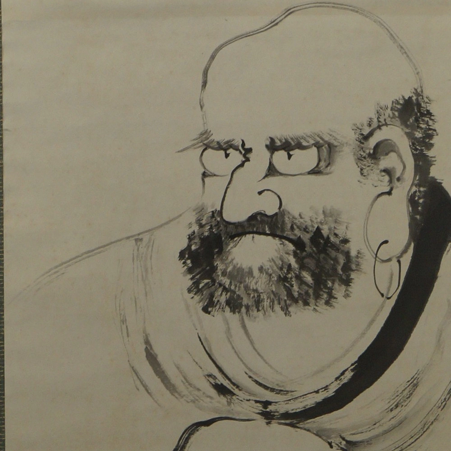 Bodhidharma mit durchdringendem Blick Motiv Nahaufnahme Vorschau