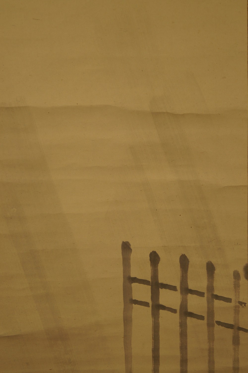 Kakemono dei fratelli Soga primo piano del paesaggio