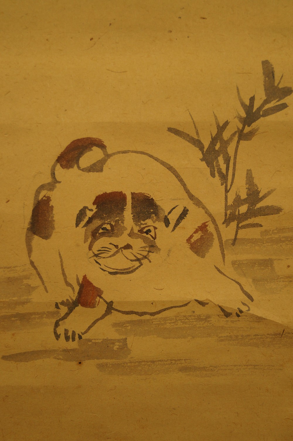 Puppy Under Bamboo Motif Close-Up 2