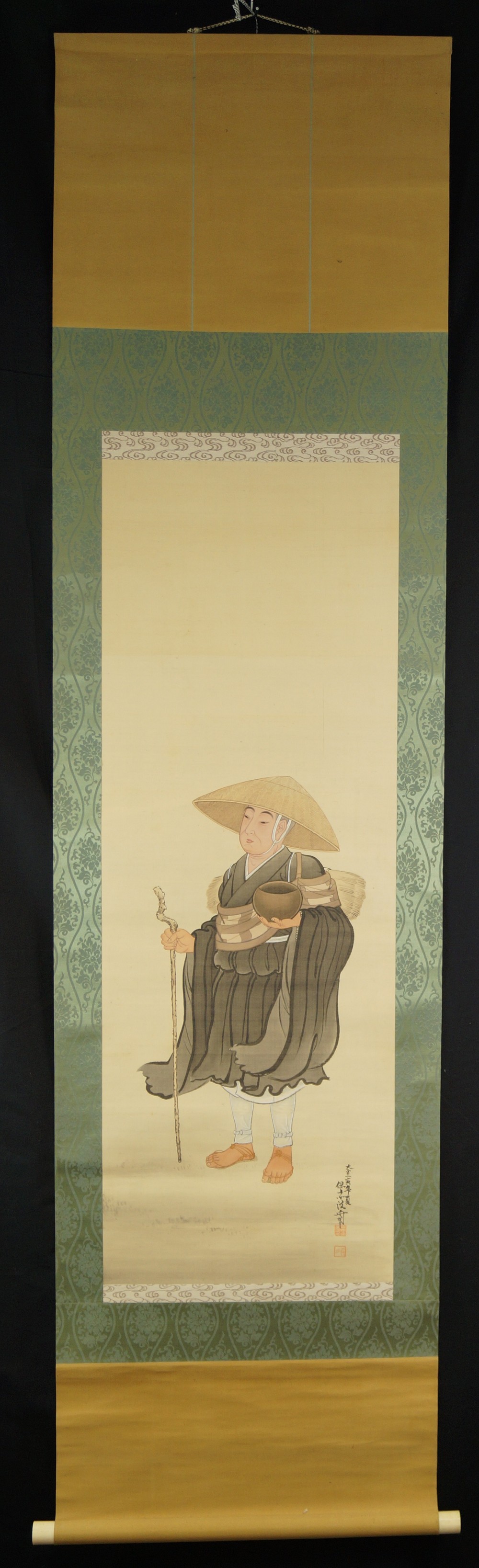 Japanisches Rollbild Zen Moench Gesamtansicht