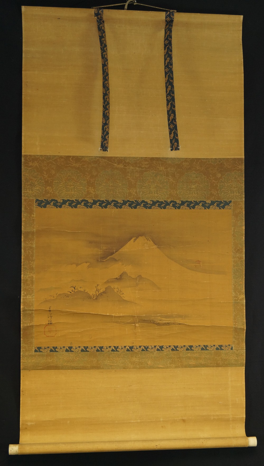 Fuji-San im Morgenrot von Kano Toun Gesamtansicht Rollbild