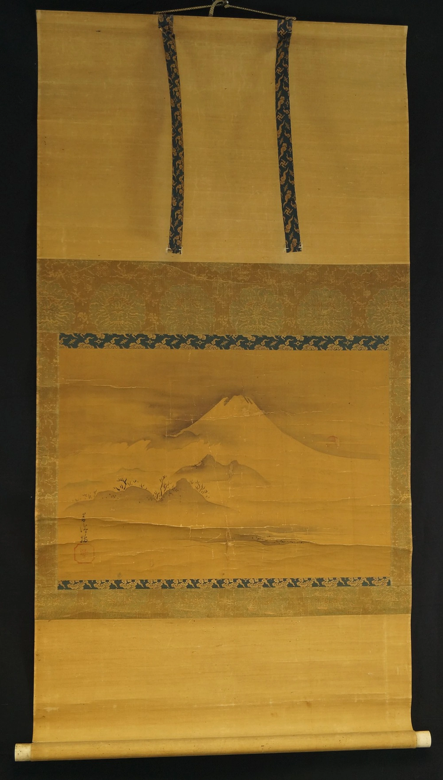 Fuji-San im Morgenrot von Kano Toun Gesamtansicht Rollbild
